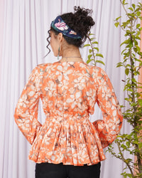 Maribel sunset petal peplum top