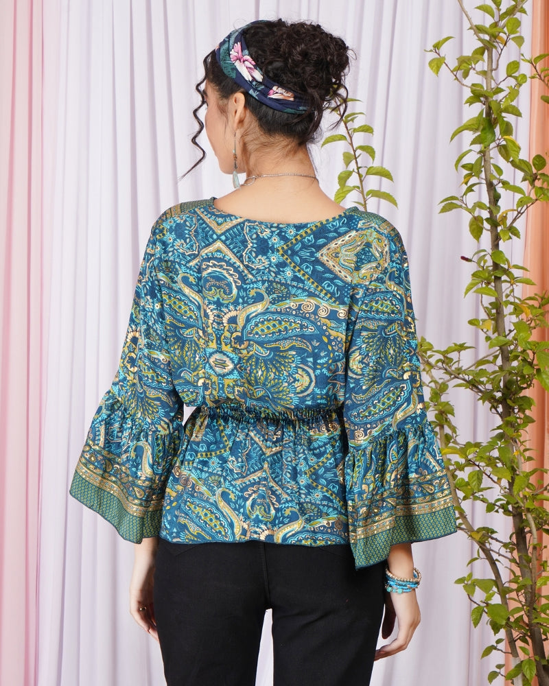 Mariel ocean muse peplum top