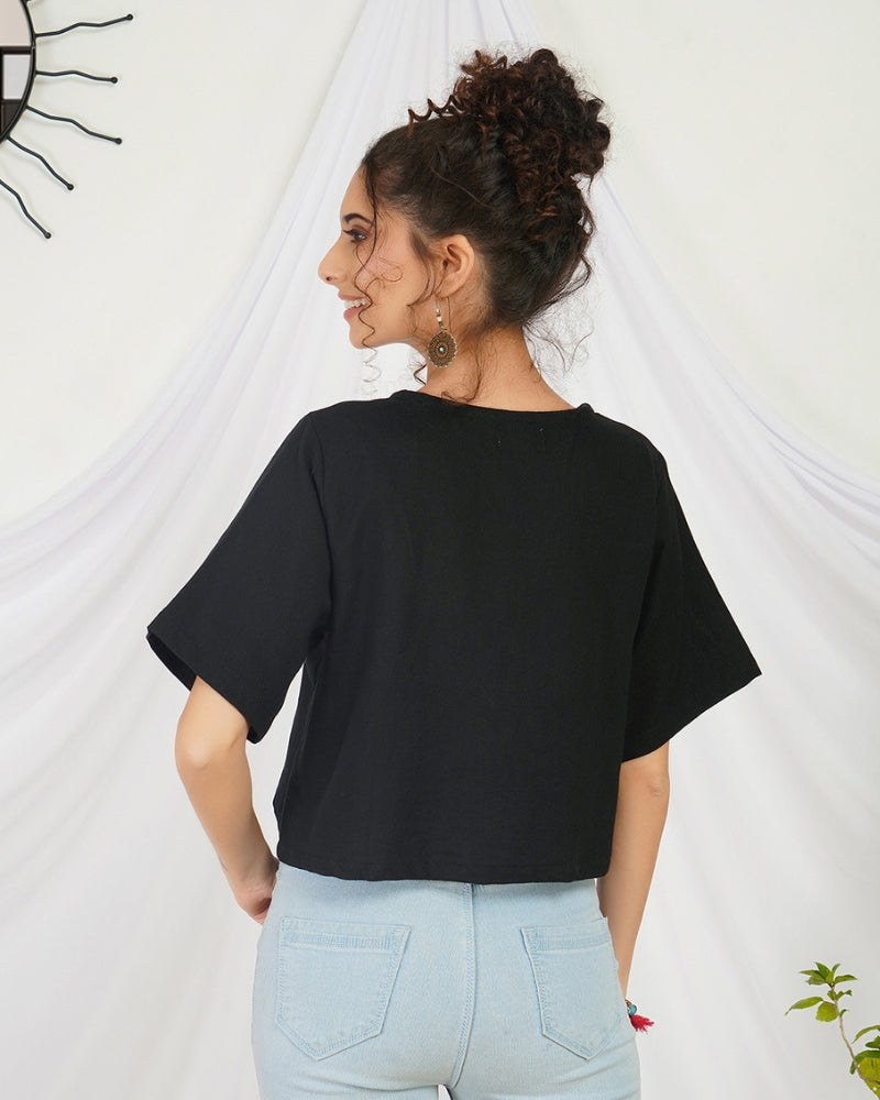 Marceline raven bohemian crop top