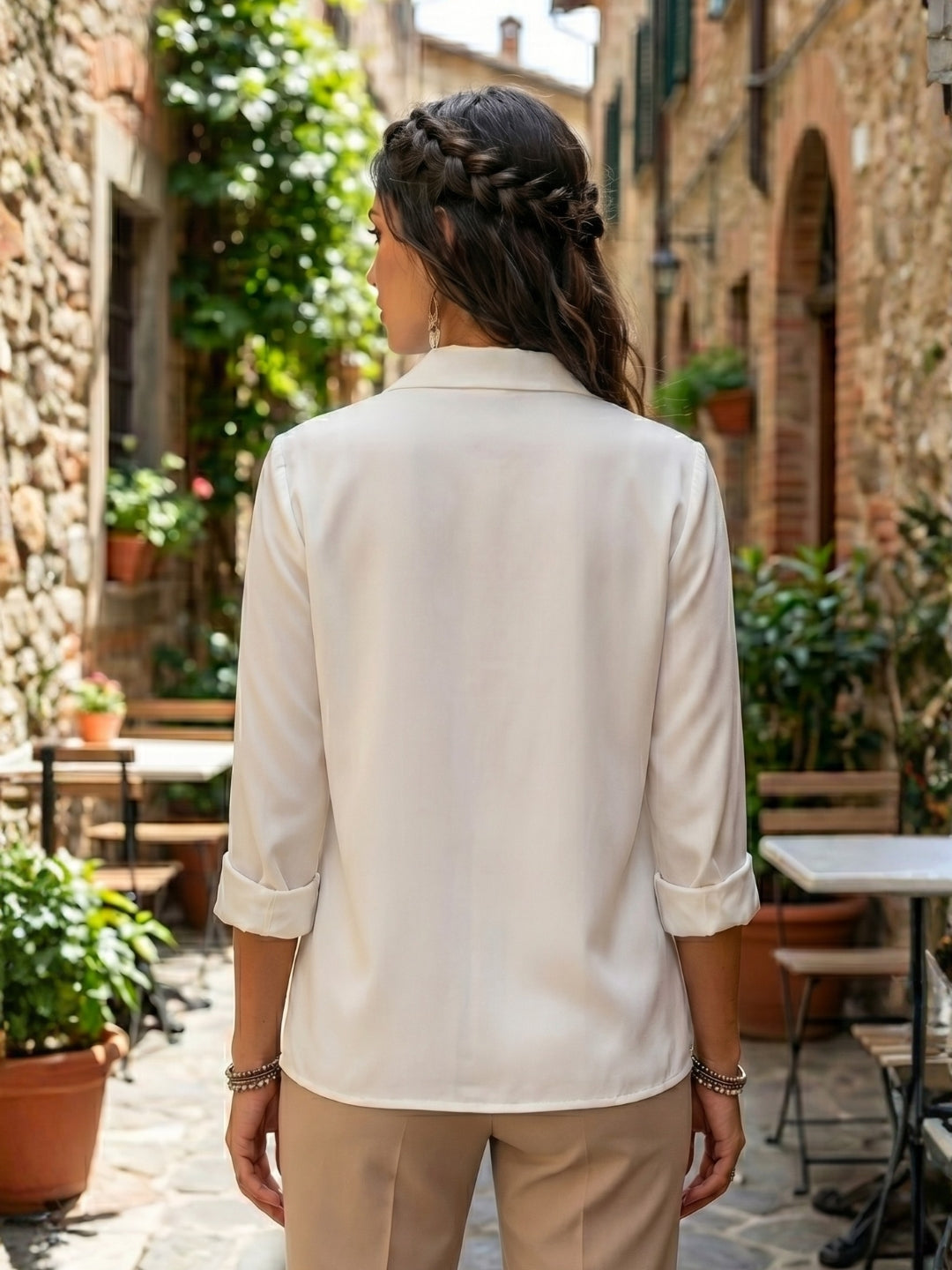 Mireya pearl lapel shirt