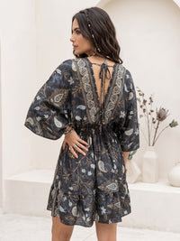 Cosette midnight bloom boho mini dress