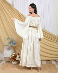 Serena vanilla gold skirt co-ord set