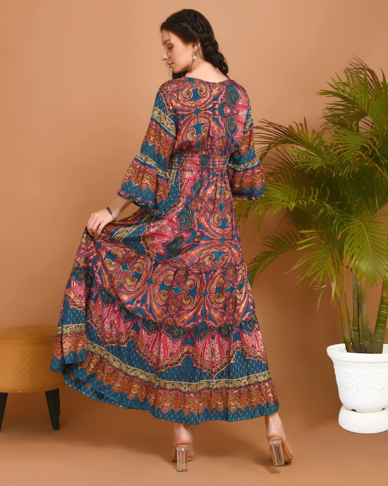 Mireya midnight bloom maxi dress