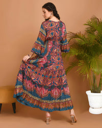 Mireya midnight bloom maxi dress