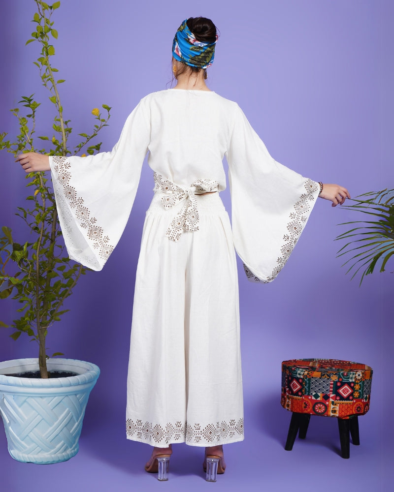 Ivory nomad khadi co-ord set