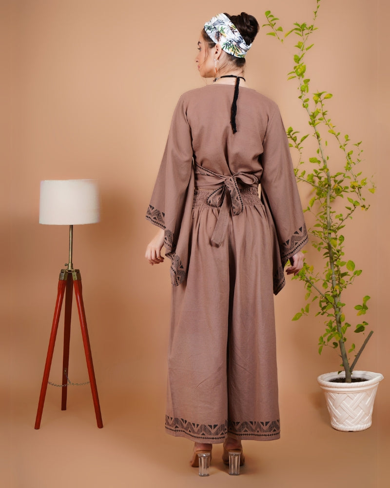 Cocoa charm khadi co-ord set