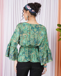 Aurelia mint whisper peplum top