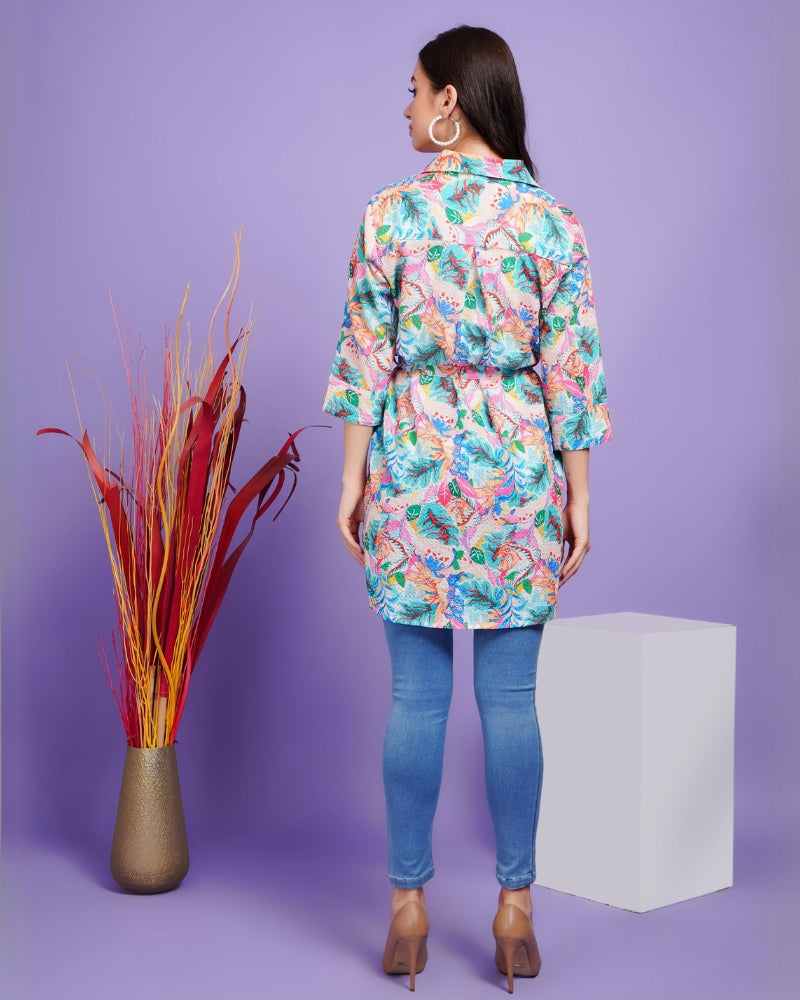 Tropical breeze shrug with belt