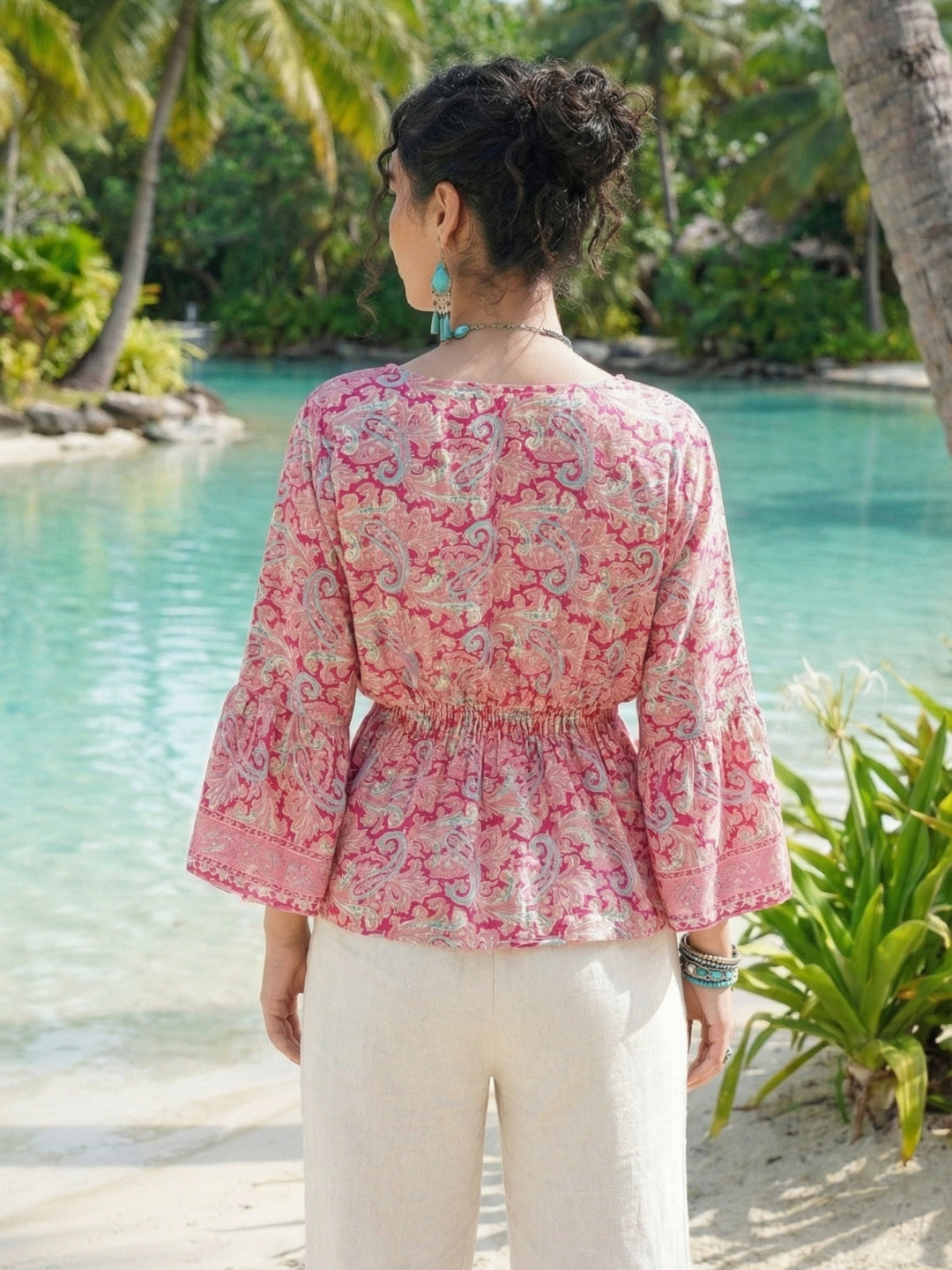 Tahlia blossom pink peplum top