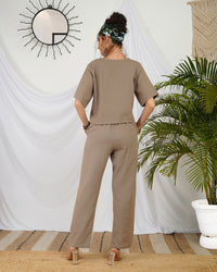 Seraphine drift taupe cotton co-ord set