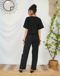 Evadne raven black cotton co-ord set