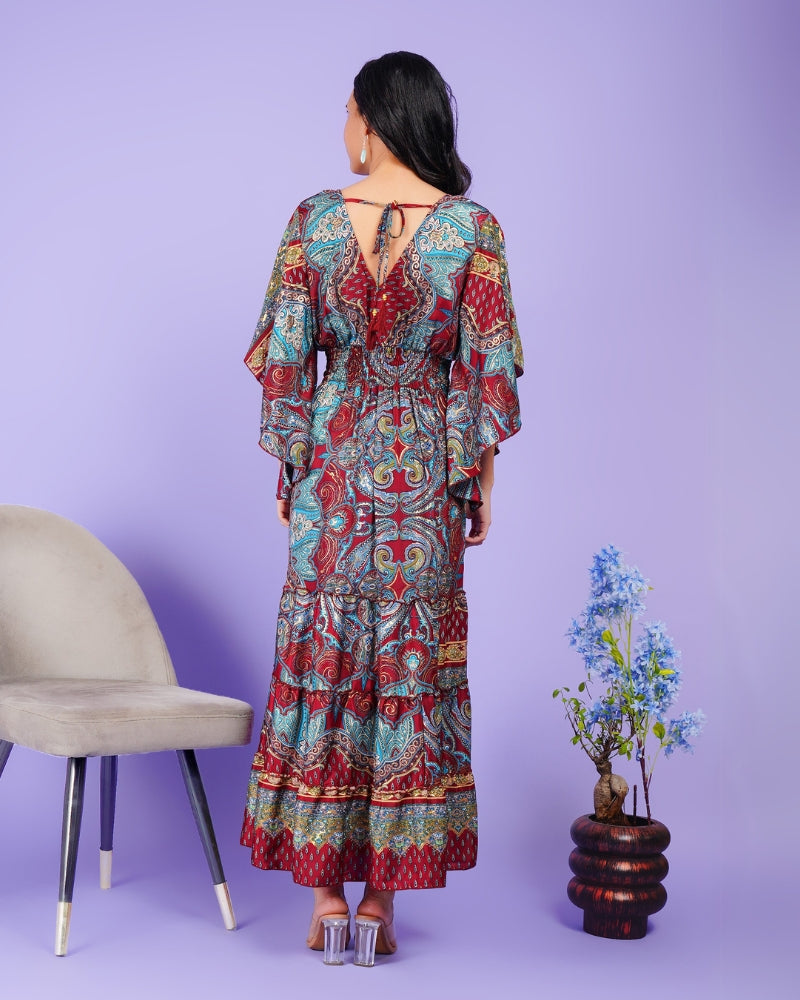 Boho luxe paisley maxi dress