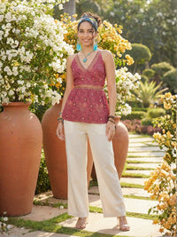 Raspberry glow spaghetti top