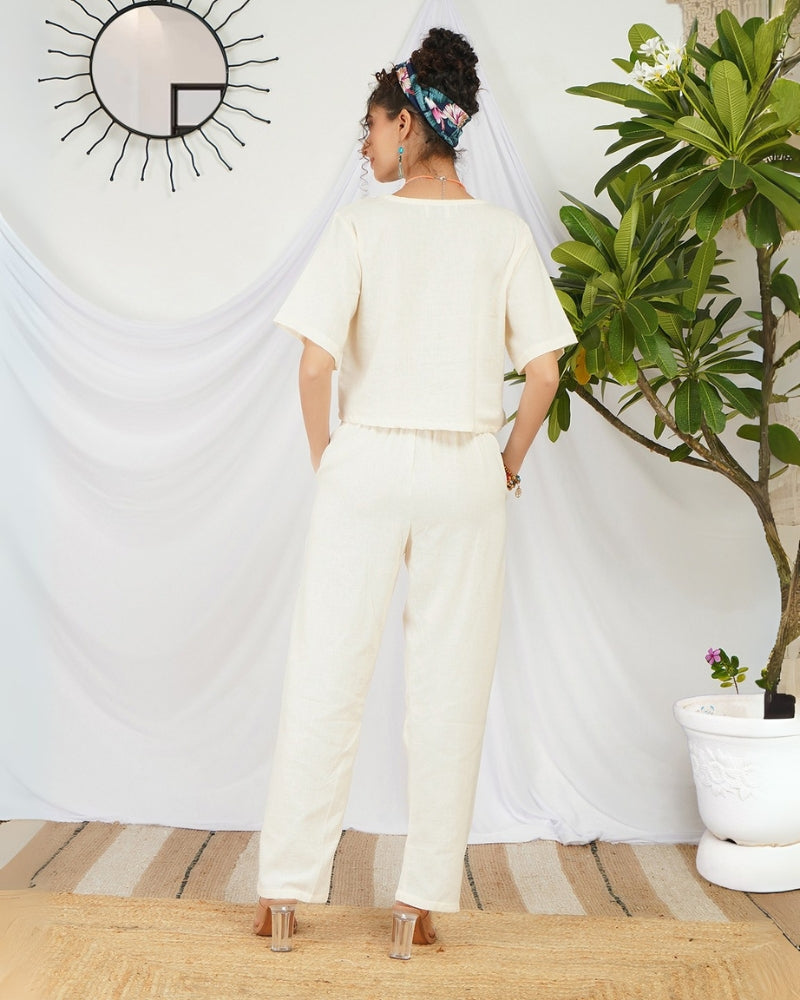 Nerissa vanilla mist cotton co-ord set