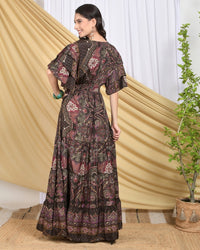 Isla plum mirage tiered maxi dress