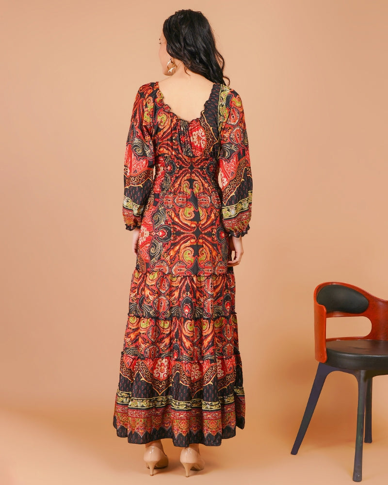 Midnight paisley dreams maxi dress