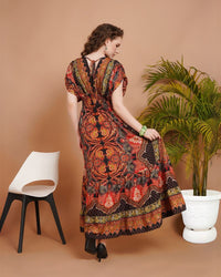Zelina sunset spice boho maxi dress