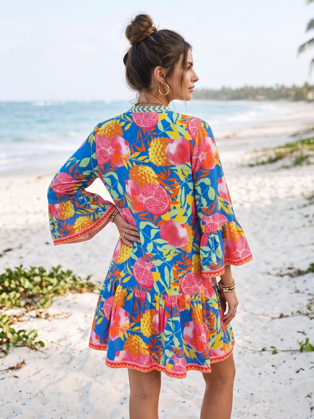 Mirella pomegranate pop boho dress