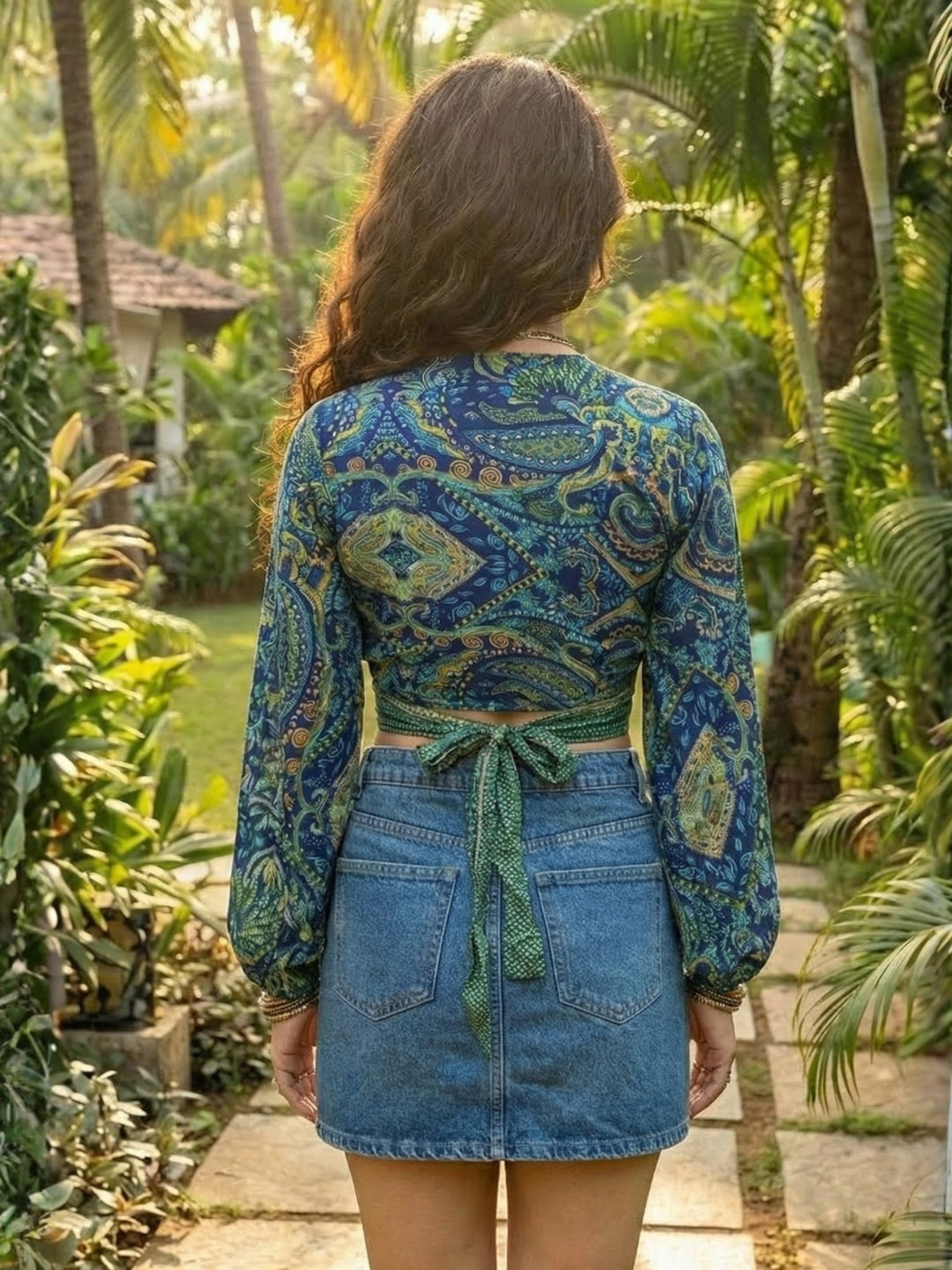 Vireya ocean bloom boho wrap top