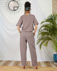 Clio blush mauve cotton co-ord set