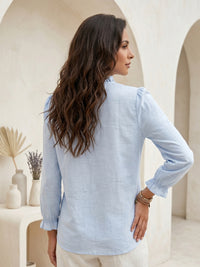 Coralie bluebell mist cotton shirt