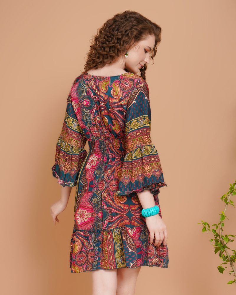 Mystic bloom short dress