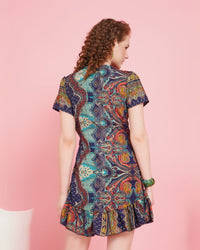 Talia paisley glow mini angrakha dress