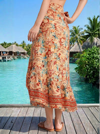 Elira cinnamon tide boho wrap skirt