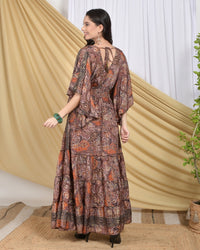 Solene bronze mirage maxi dress