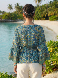 Mariel ocean muse peplum top