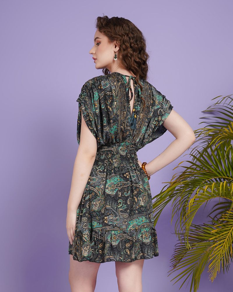 Midnight teal diva mini dress