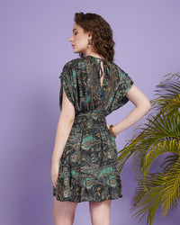 Midnight teal diva mini dress