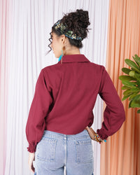 Rhianna cranberry-chic cotton top