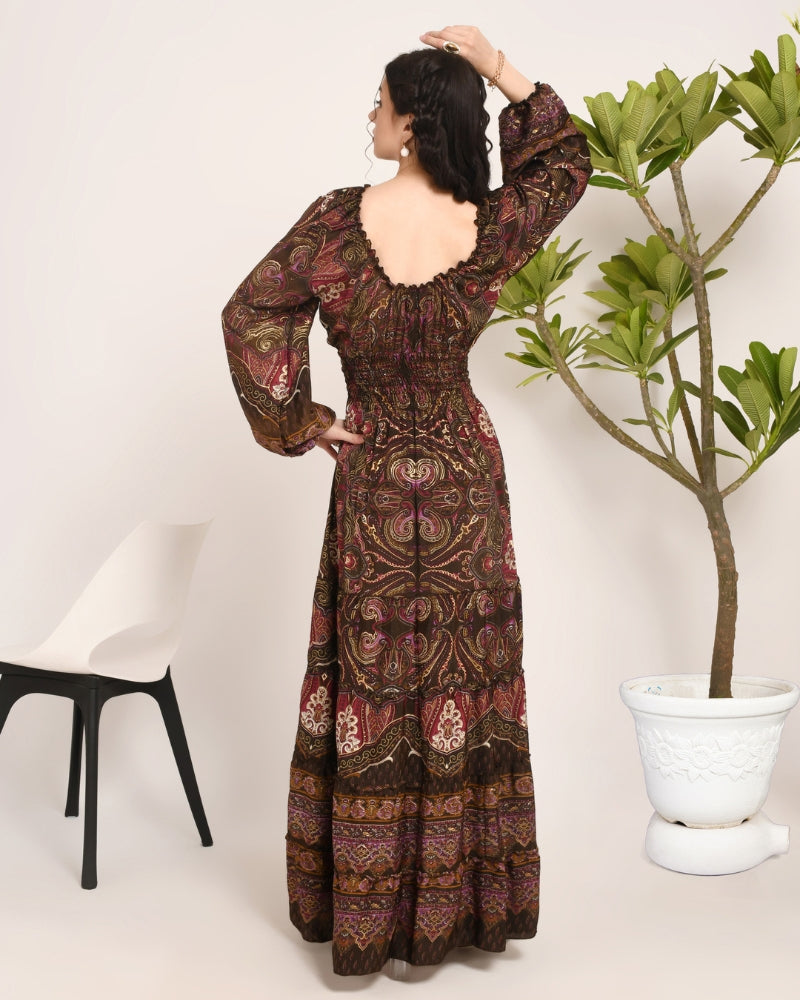 Zinnia plum dust maxi dress