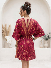 Rosalie garnet glow boho mini dress