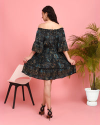 Nyra twilight off-shoulder mini dress