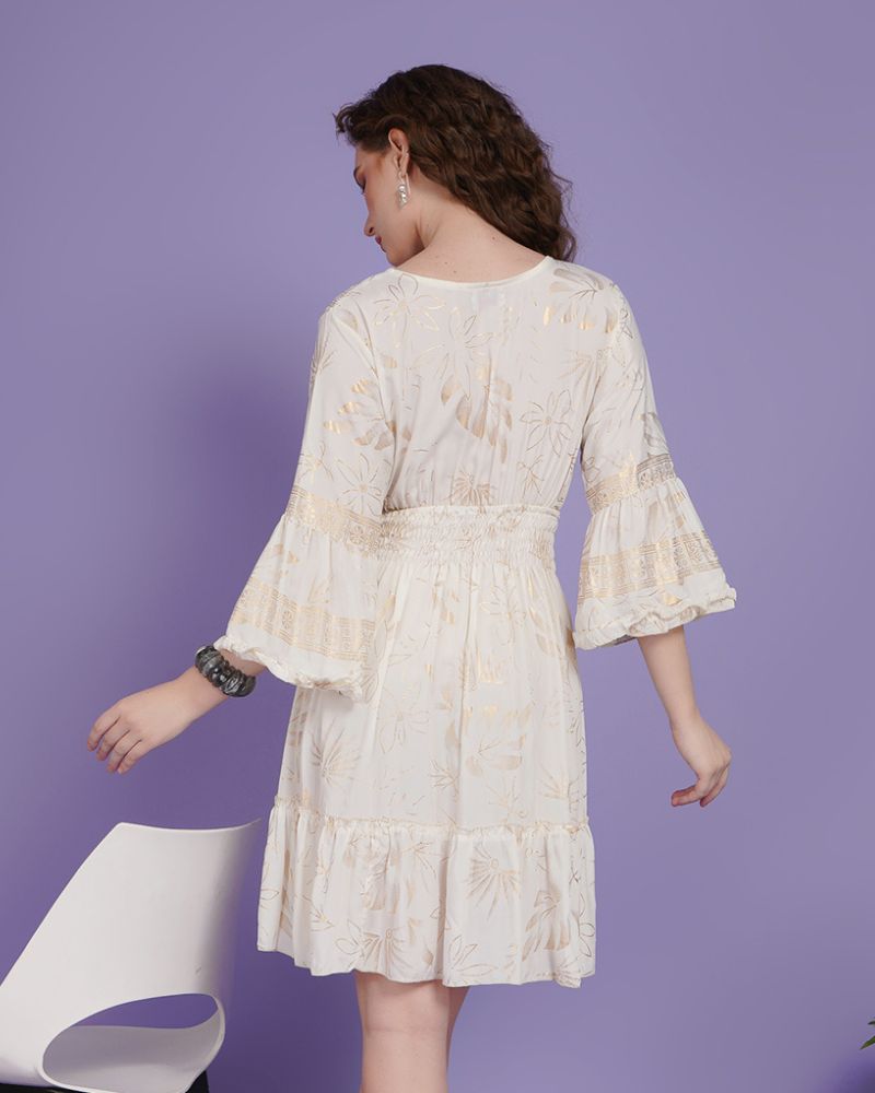 Ivory bloom muse short dress