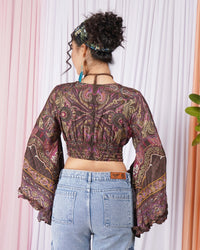 Clarisse cocoa-wine ruche top