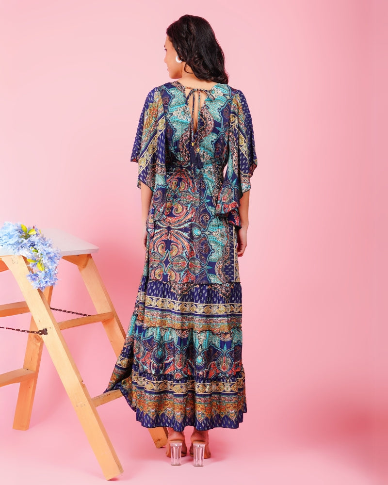 Bohemian moonlight paisley maxi with golden touch