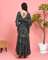 Rhea midnight garden maxi dress