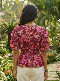 Aveline mulberry aura peplum top