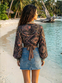 Lirenne sunset noir boho wrap top