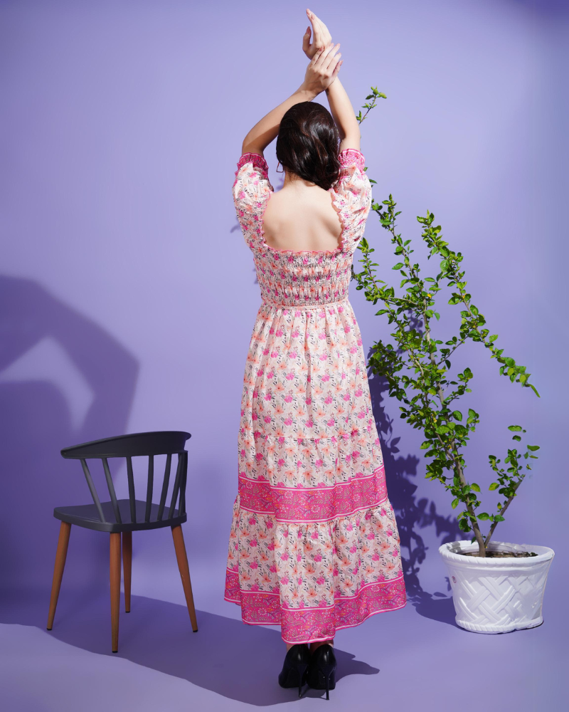 Pink meadow maxi dress