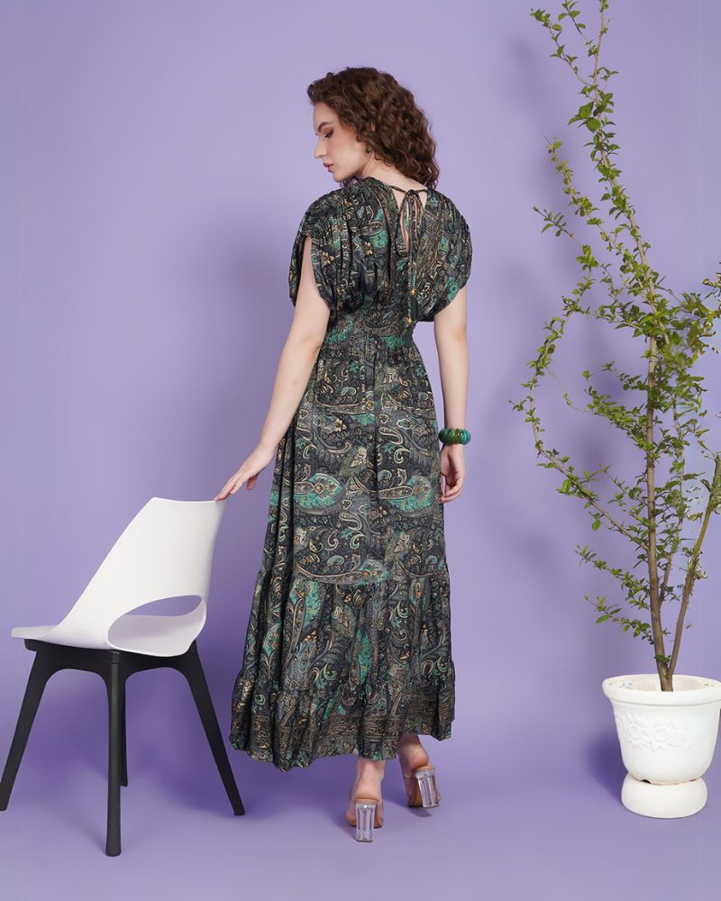 Yelora emerald dream maxi dress