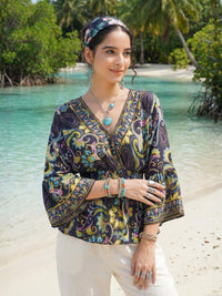 Fiora twilight paisley peplum top