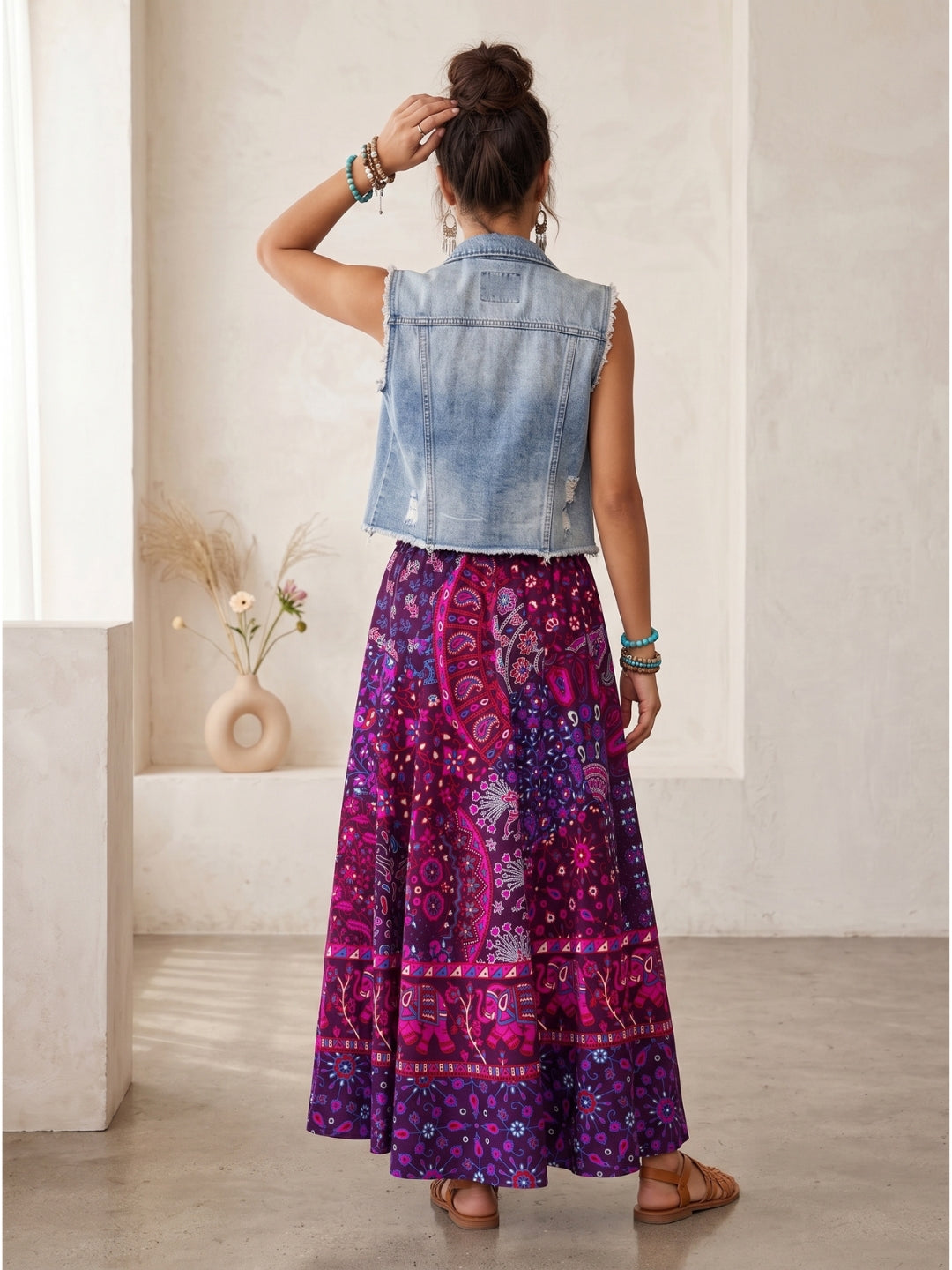 Plum mirage bohemian skirt