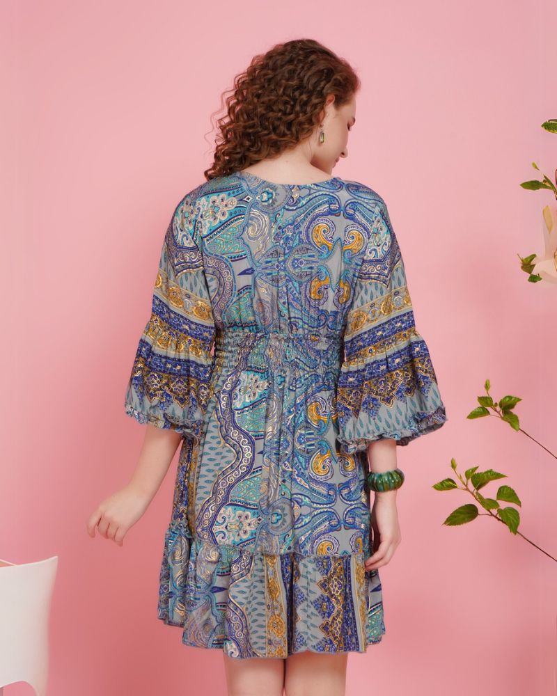 Boho drift blush short dress