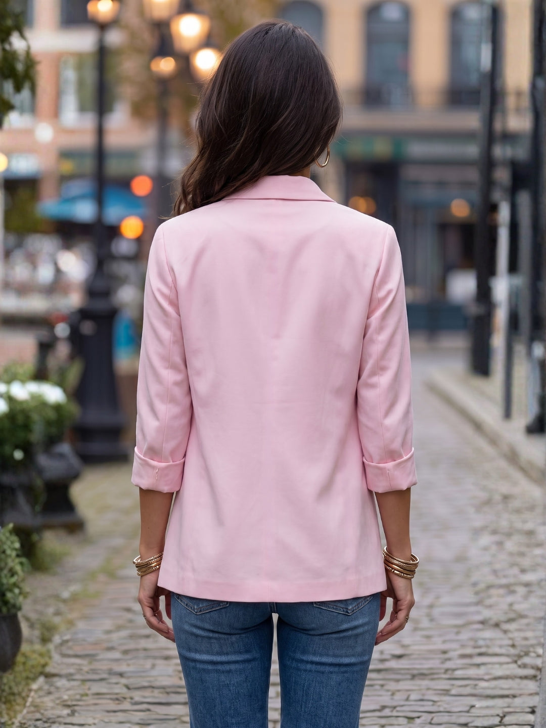 Pink whisper boho lapel shirt