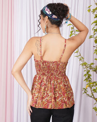 Merlina crimson-muse spaghetti top