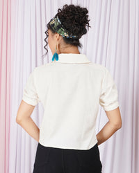 Verena vanilla-mist cotton top